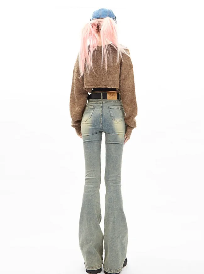 Retro Flared High-Rise Light Wash Jeans