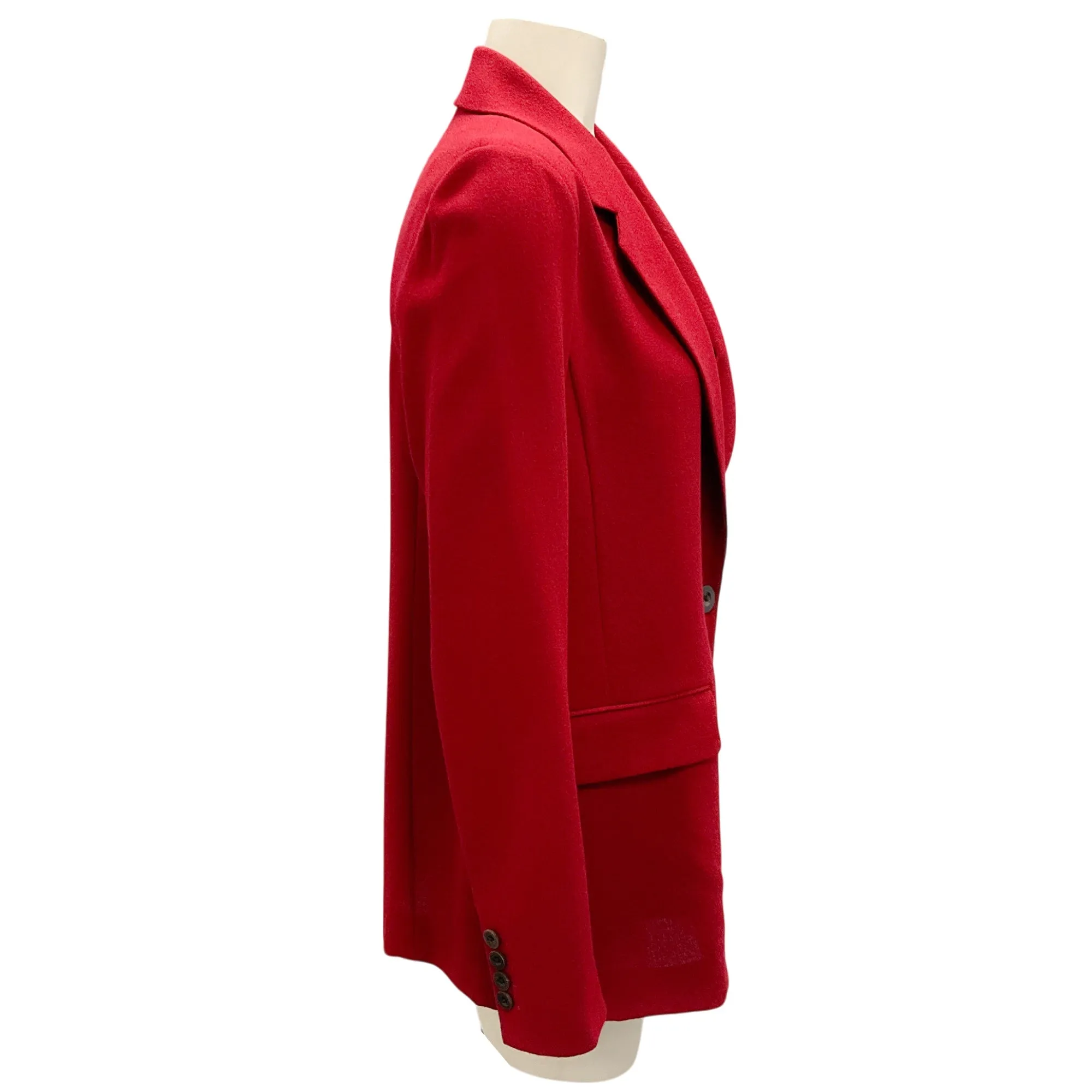 Rosetta Getty Red One-Button Wool Crepe Blazer