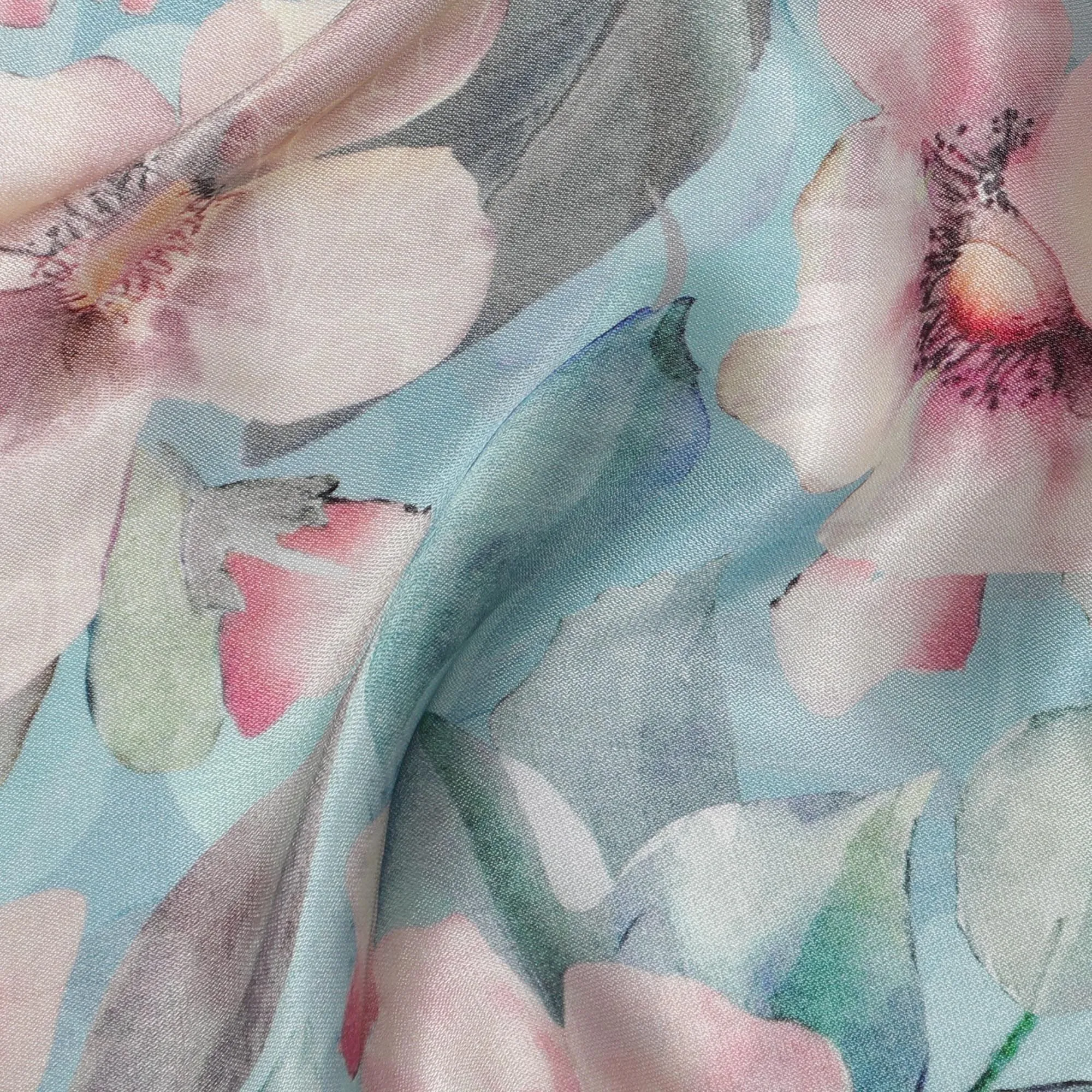 Serene Blossom Viscose Crepe Fabric - 110cm Wide - Soft Draping Quality - Shop Online-D18219