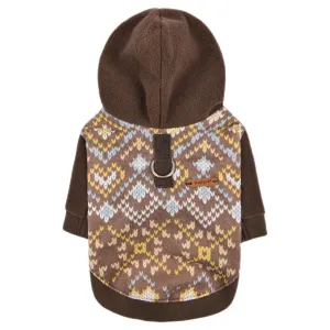 skadi aztec fleece hoody - brown