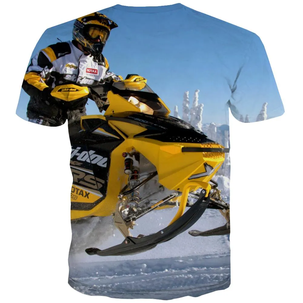 Ski T-shirt Men White T-shirts Graphic Movement Shirt Print Snowfield Tshirts Cool