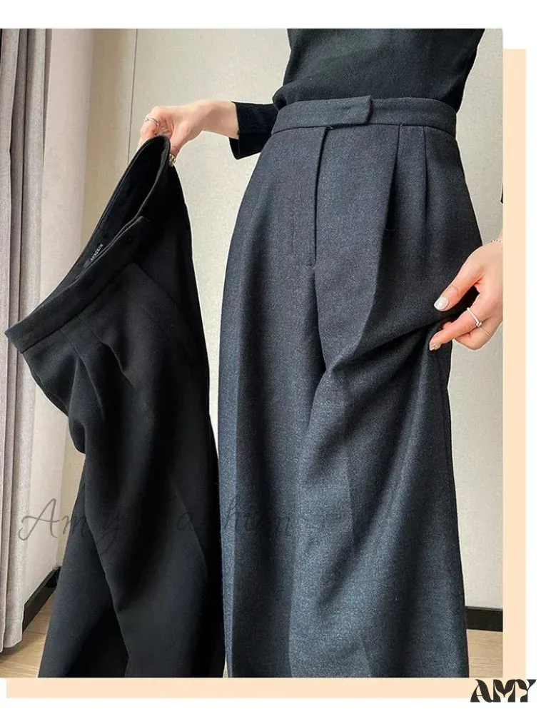 Slim High Waist Casual Solid Color Loose Chic Pants