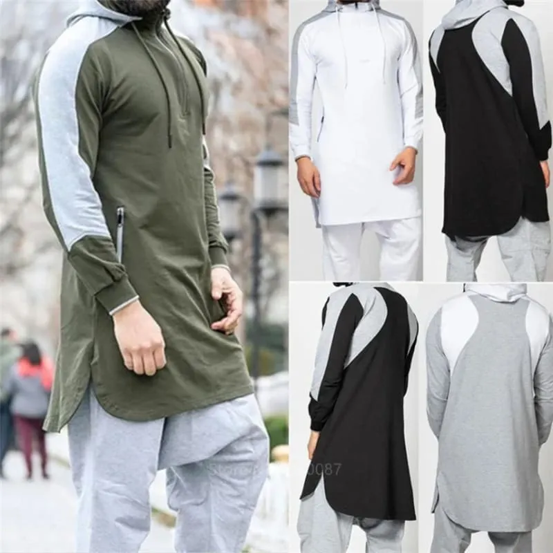 Stylish Islamic Long Hoodies for Modern Men in Various Colors