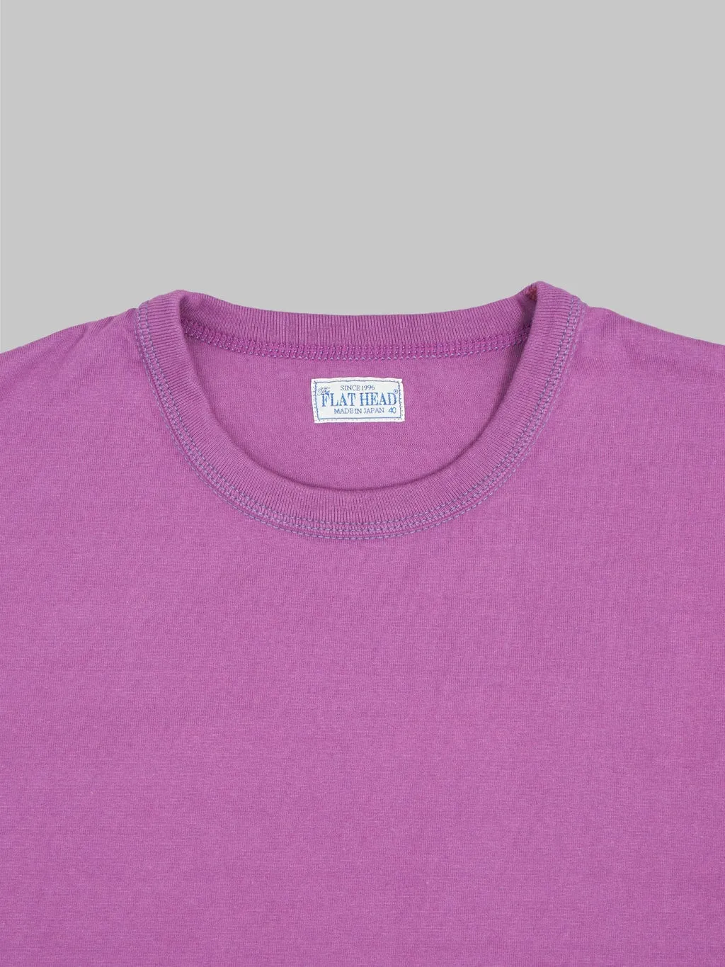 The Flat Head Loopwheeled Heavyweight Plain T-Shirt Purple