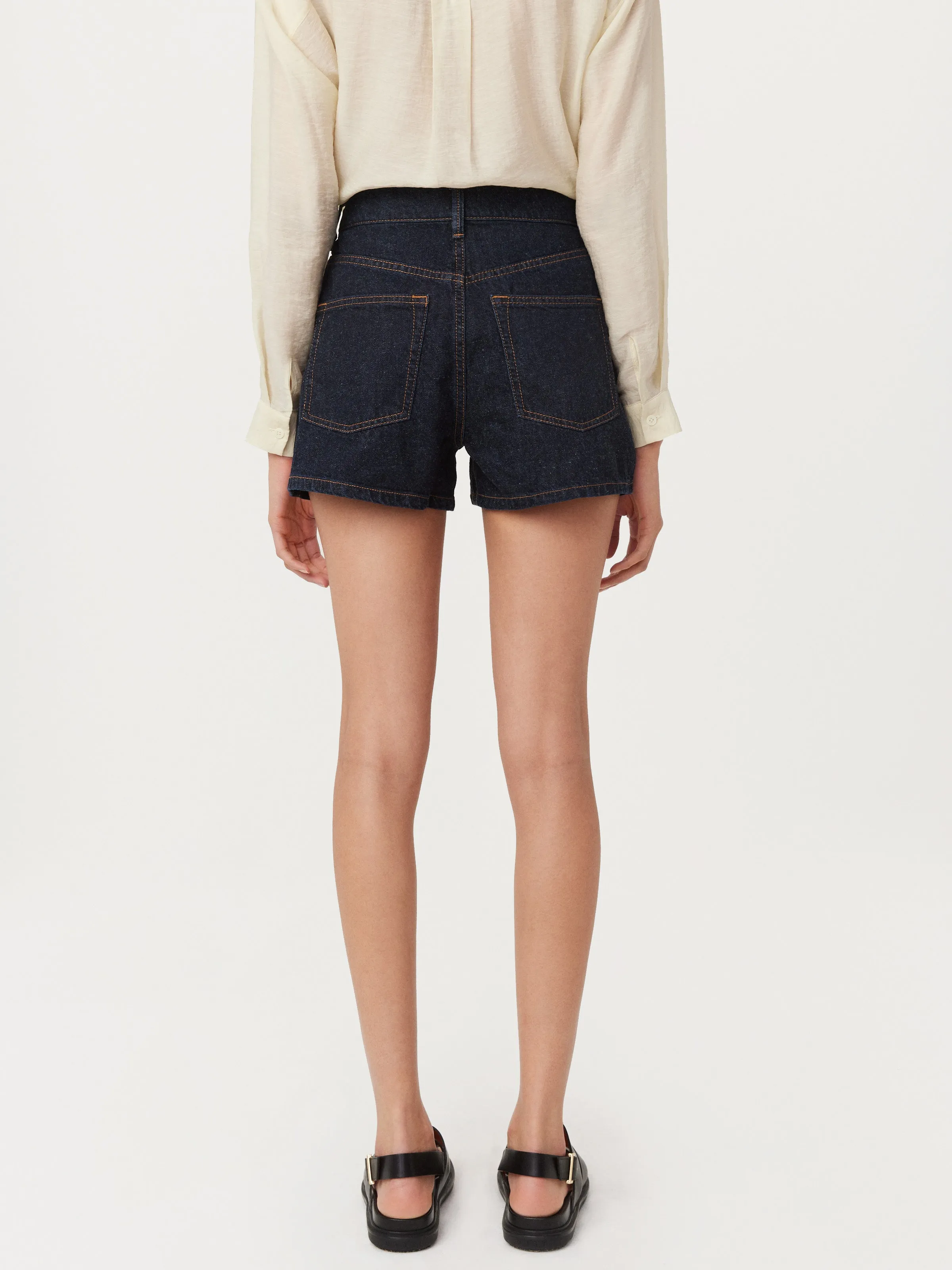 The Tina Relaxed Denim Short in Dark Wash