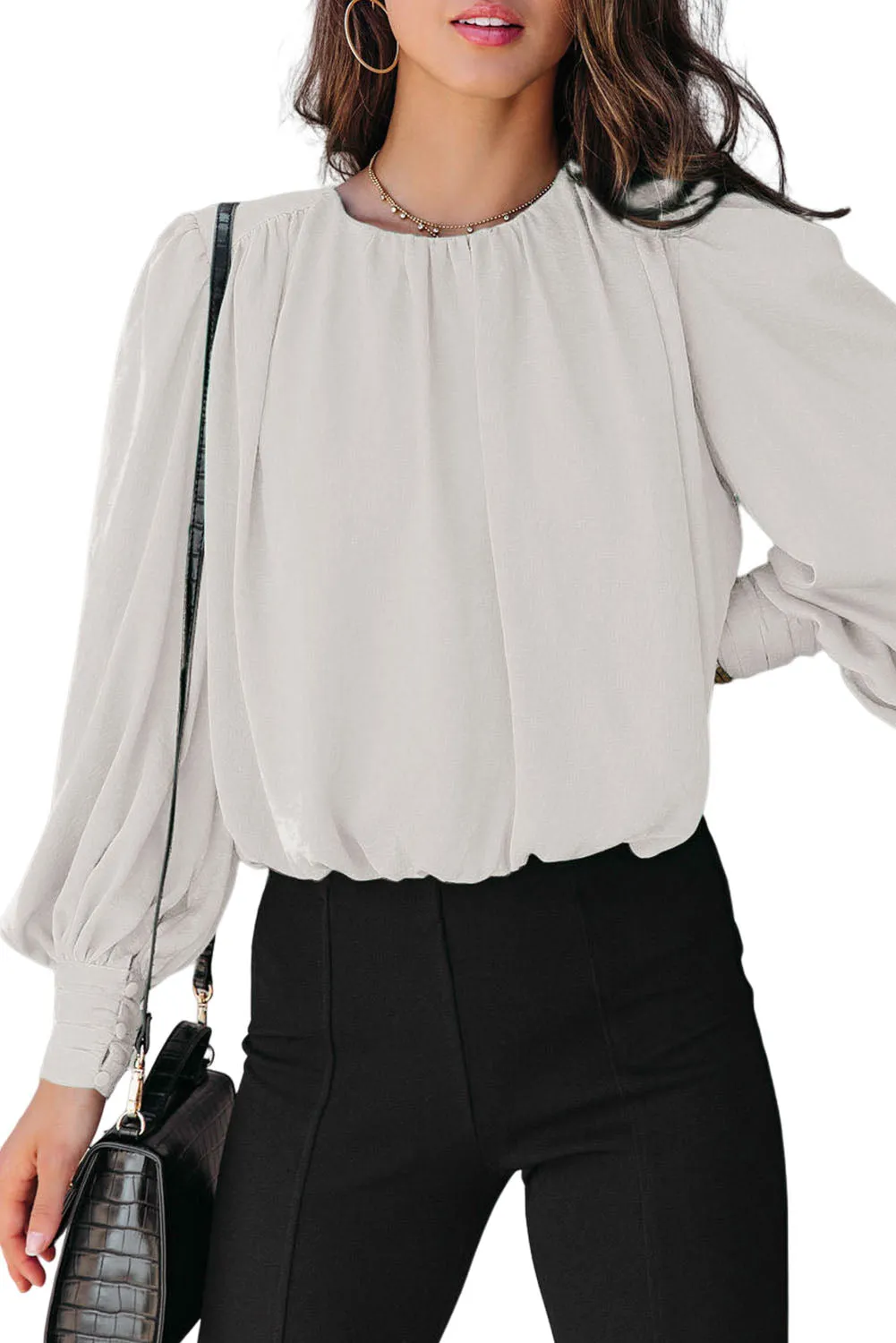 Timeless Gathered Puff Sleeve Blouse