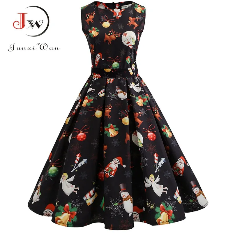 VenusFox Casual Elegant Vintage Christmas Dress