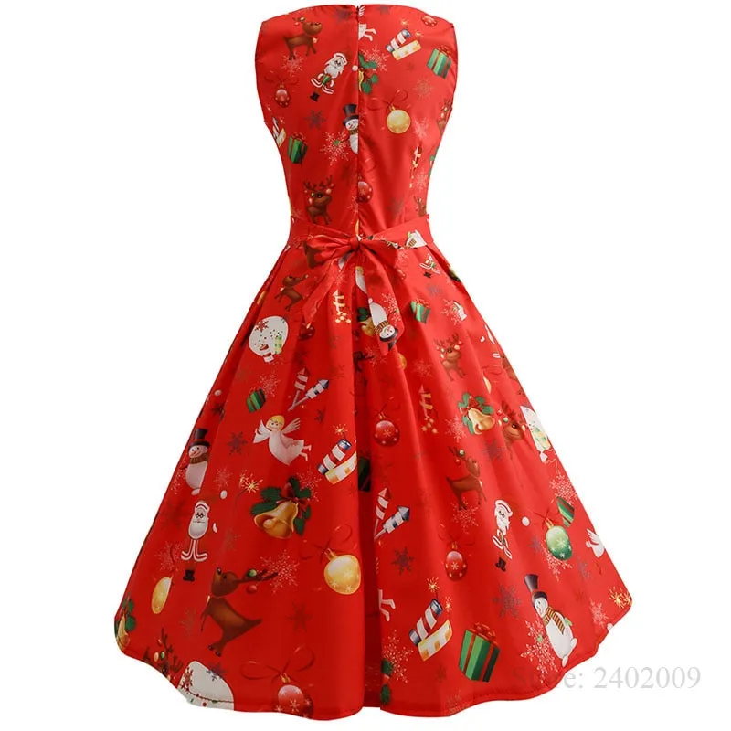 VenusFox Casual Elegant Vintage Christmas Dress