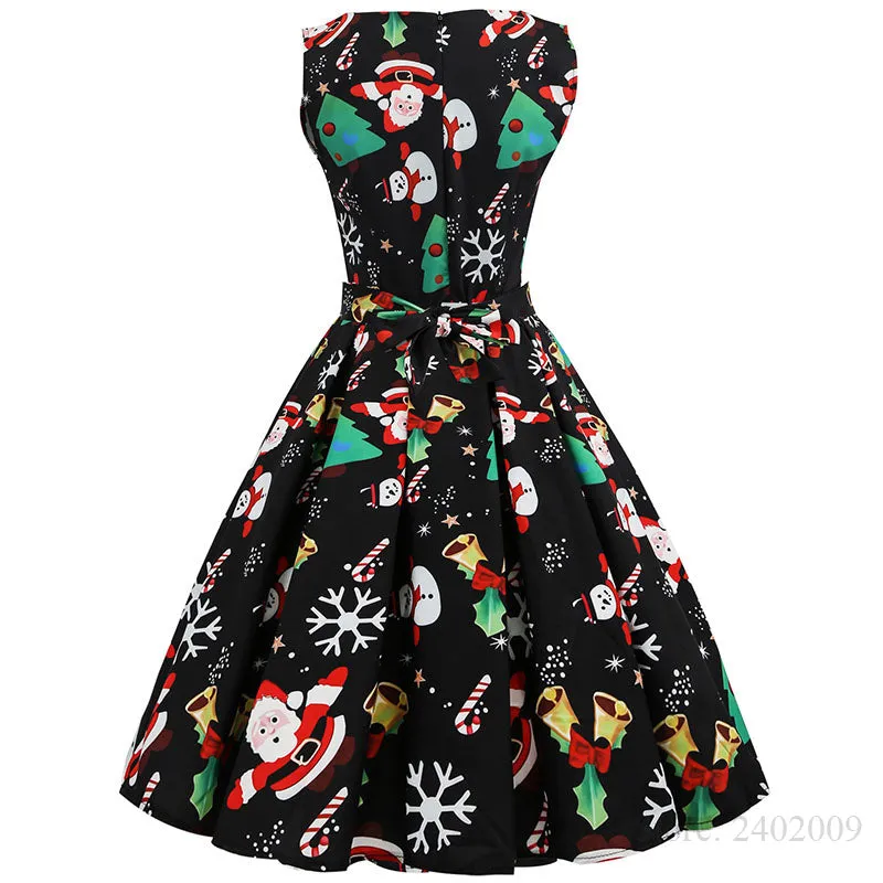 VenusFox Casual Elegant Vintage Christmas Dress