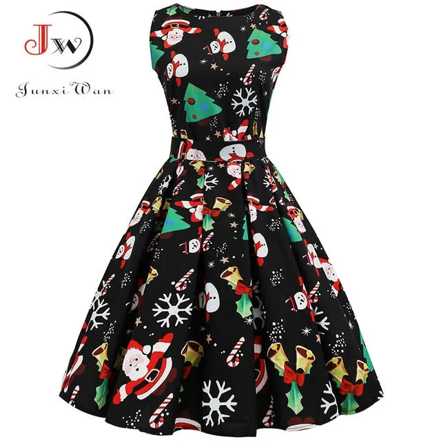 VenusFox Casual Elegant Vintage Christmas Dress