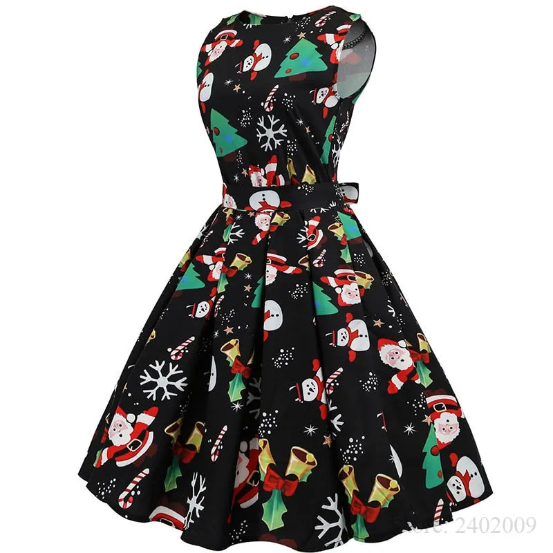 VenusFox Casual Elegant Vintage Christmas Dress