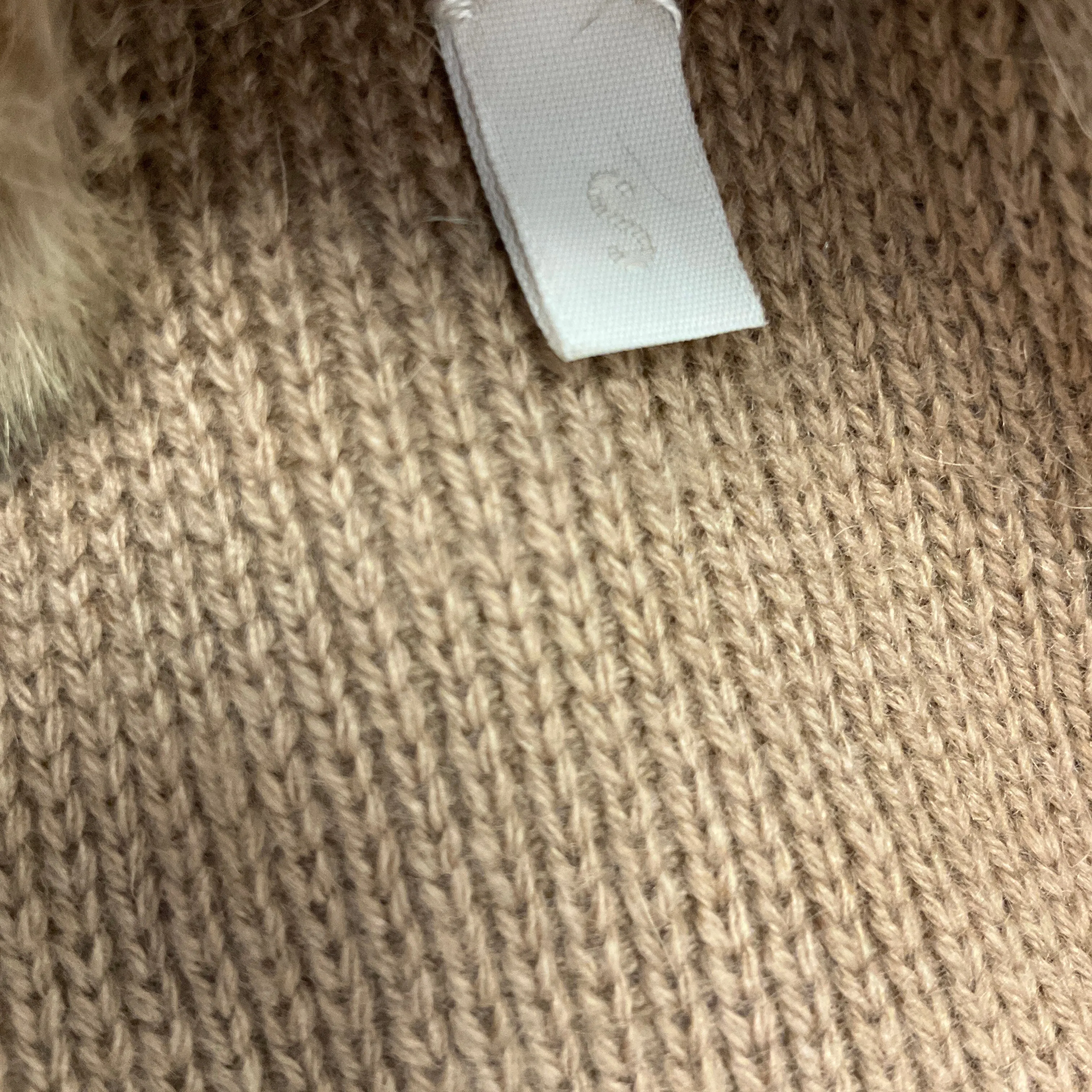 Vicedomini Tan Fur and Cashmere Knit Sweater Jacket