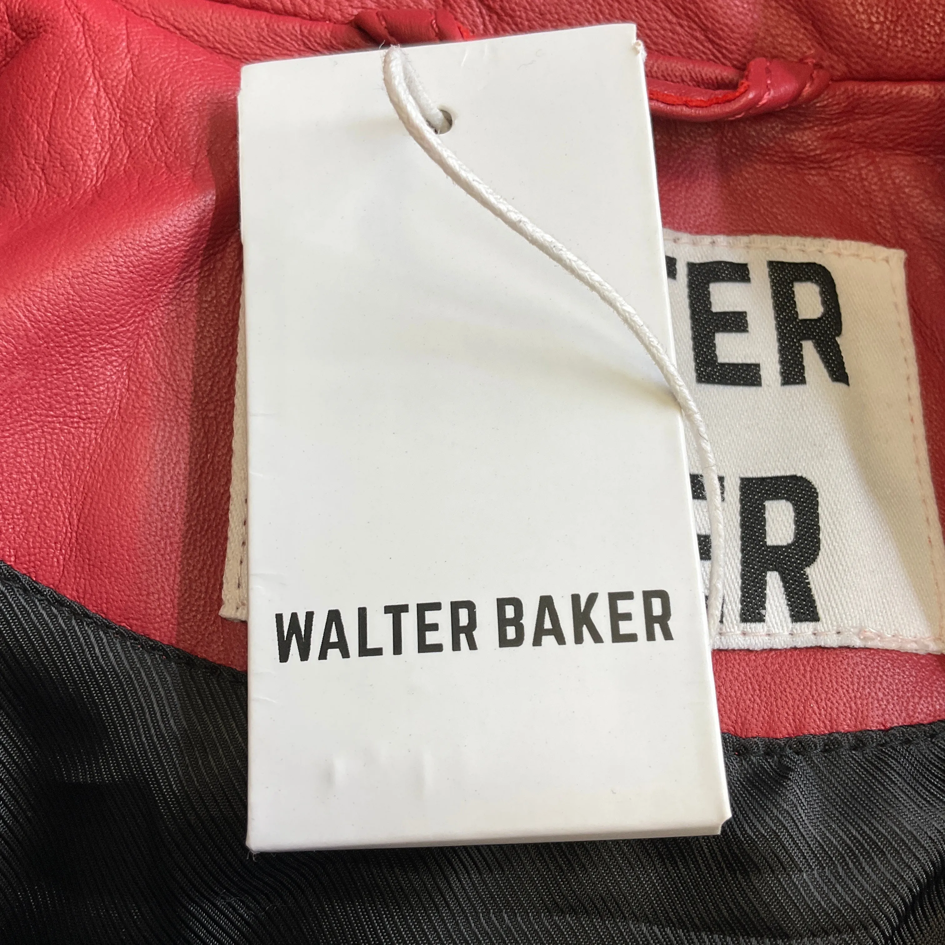 Walter Baker Red Lamb Leather Moto Zip Liz Jacket