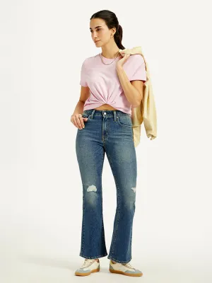 Women's High Rise 726 Slim Flare Fit Blue Jeans