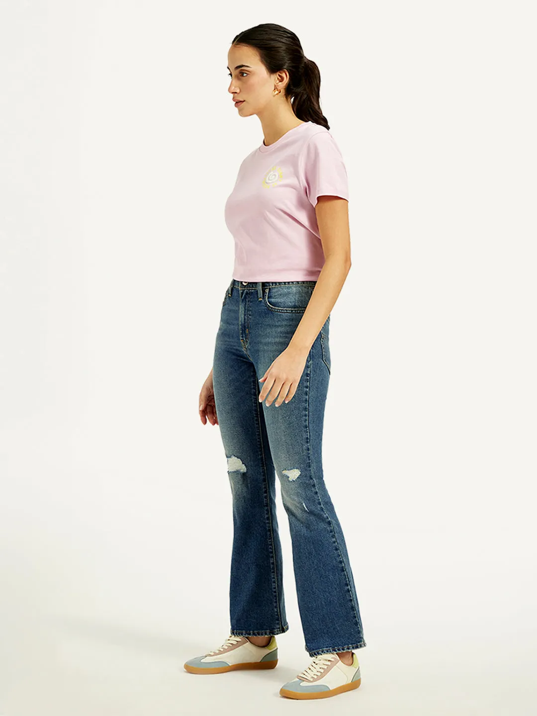 Women's High Rise 726 Slim Flare Fit Blue Jeans