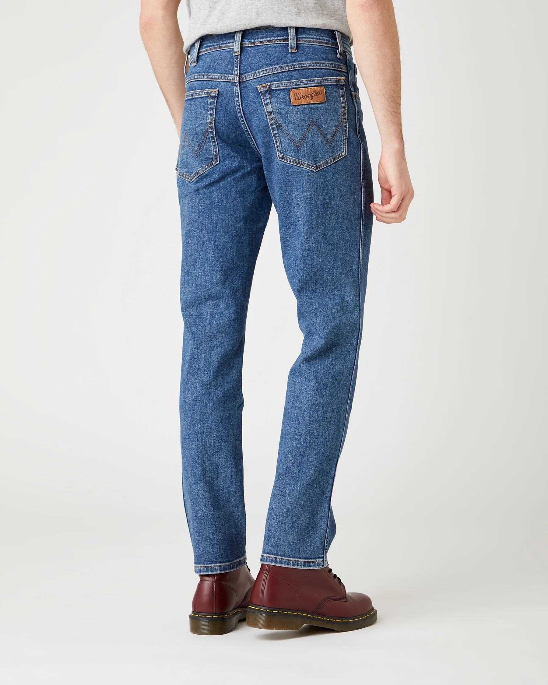 Wrangler Texas SLIM Mens Jeans - Stonewash Blue